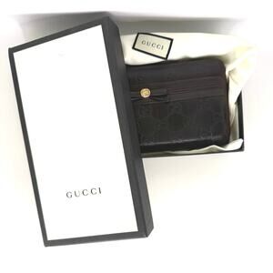 EUC Gucci Guccissima Leather Mayfair Continental Wallet, Dark Brown - FULL SET